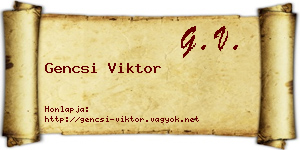 Gencsi Viktor névjegykártya